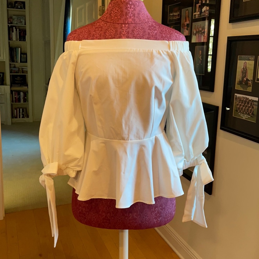 Off the shoulder white blouse